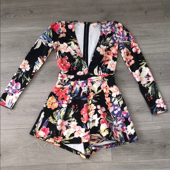 Luxxel Pants - Floral Romper, worn once!